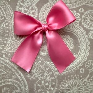 Chic Pink Satin Hair Bow for girls